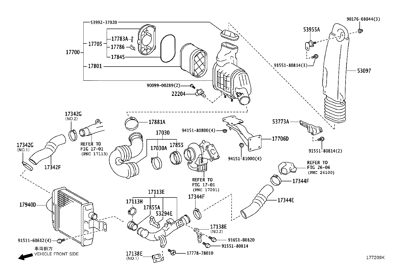 17103-78290 PIPE, INTAKE, NO.1 product image