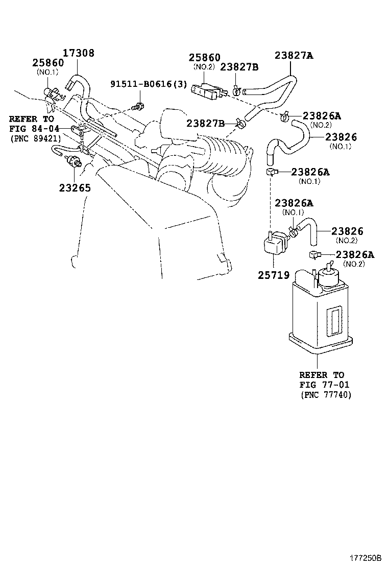 23826-28270 HOSE, FUEL VAPOR FEED, NO.1 product image