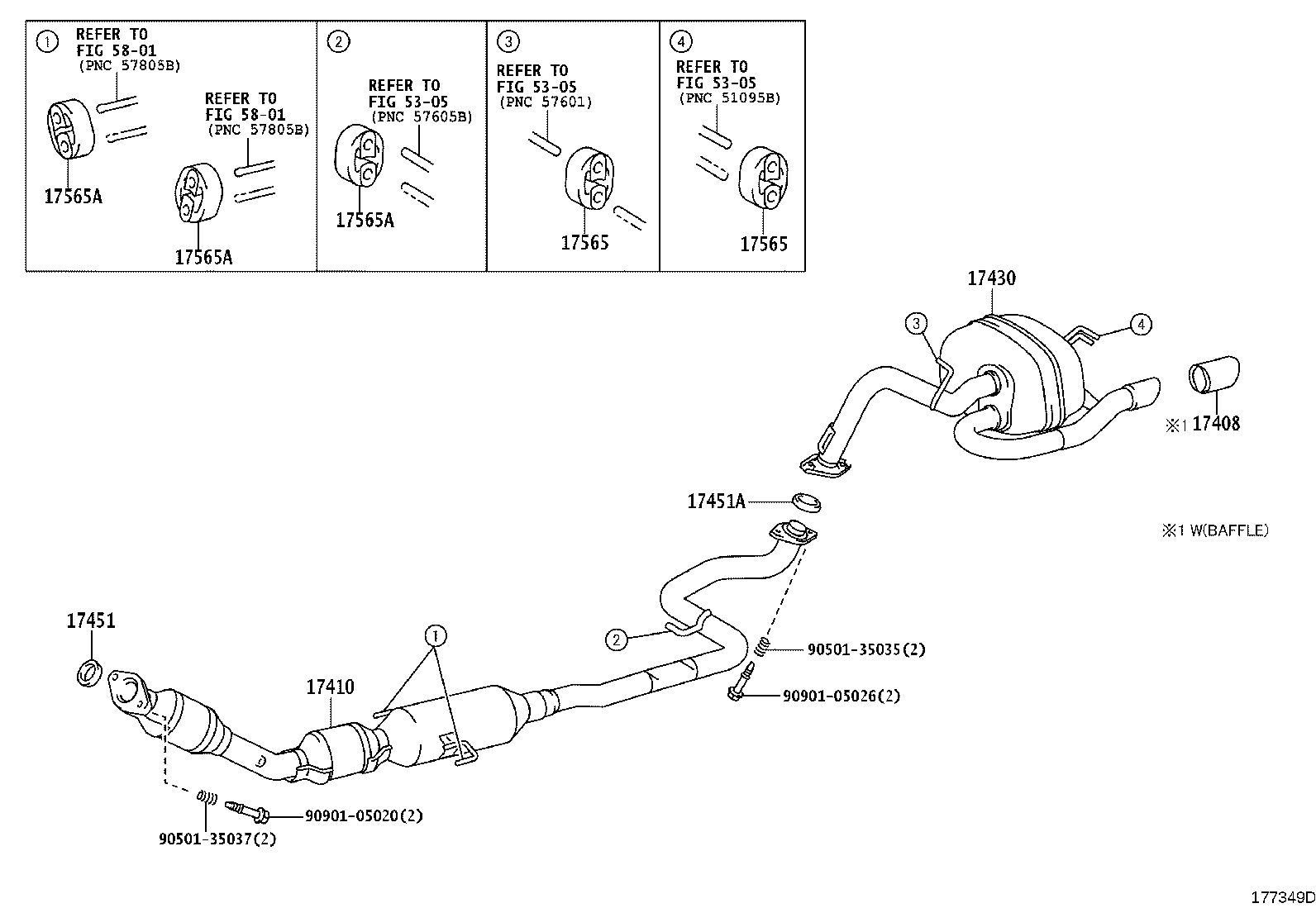 17430-21831 PIPE ASSY, EXHAUST, TAIL product image