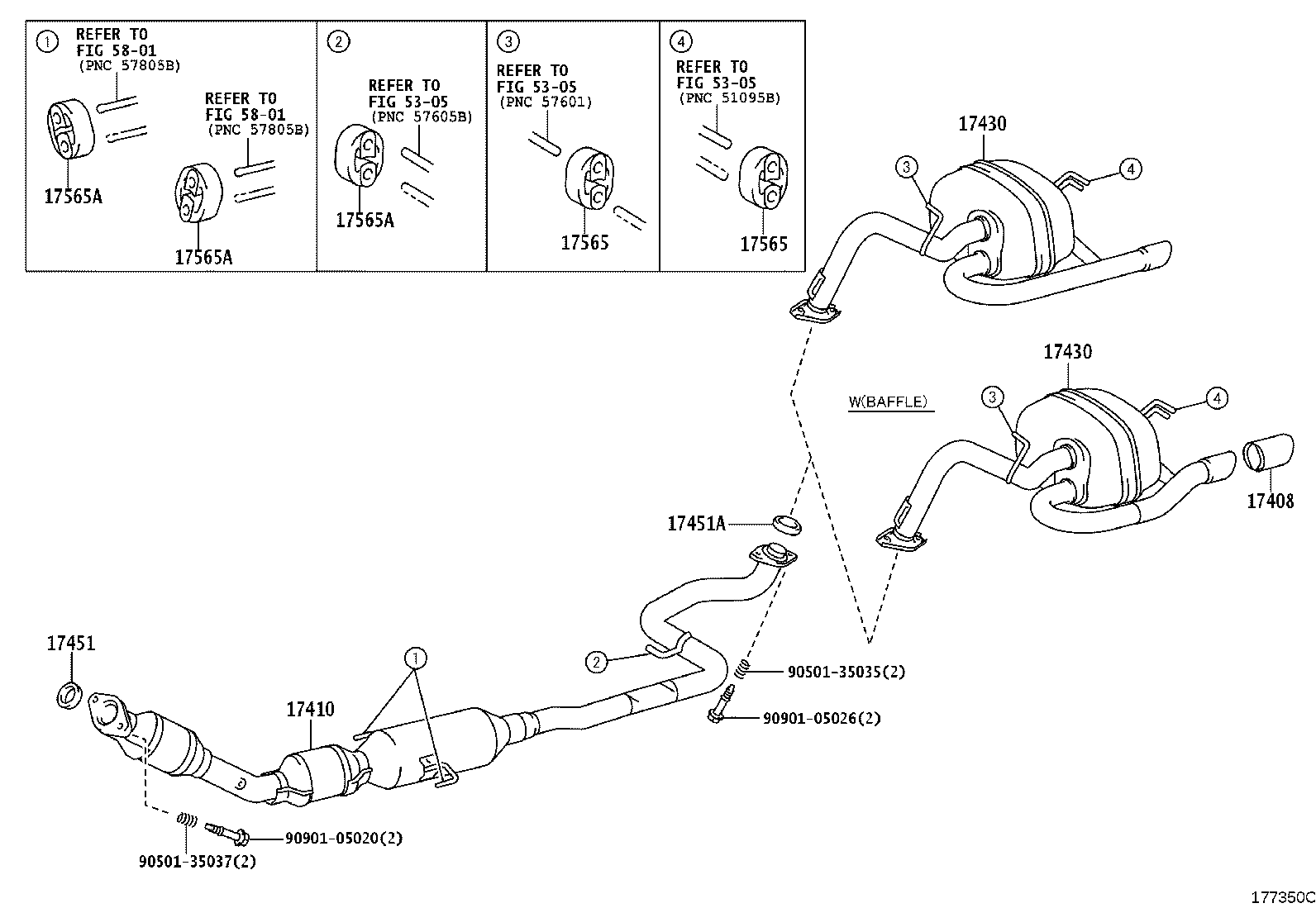 17410-21B00 PIPE ASSY, EXHAUST, FRONT product image