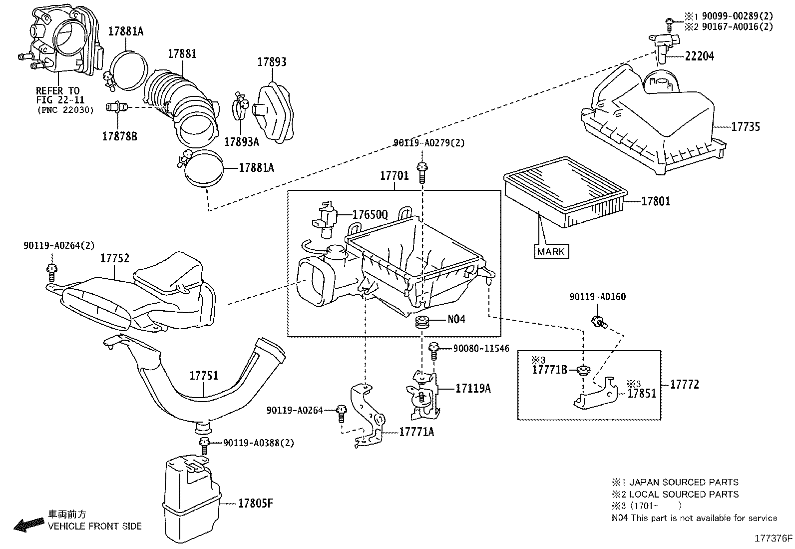17752-0P100 INLET, AIR CLEANER, NO.2 product image
