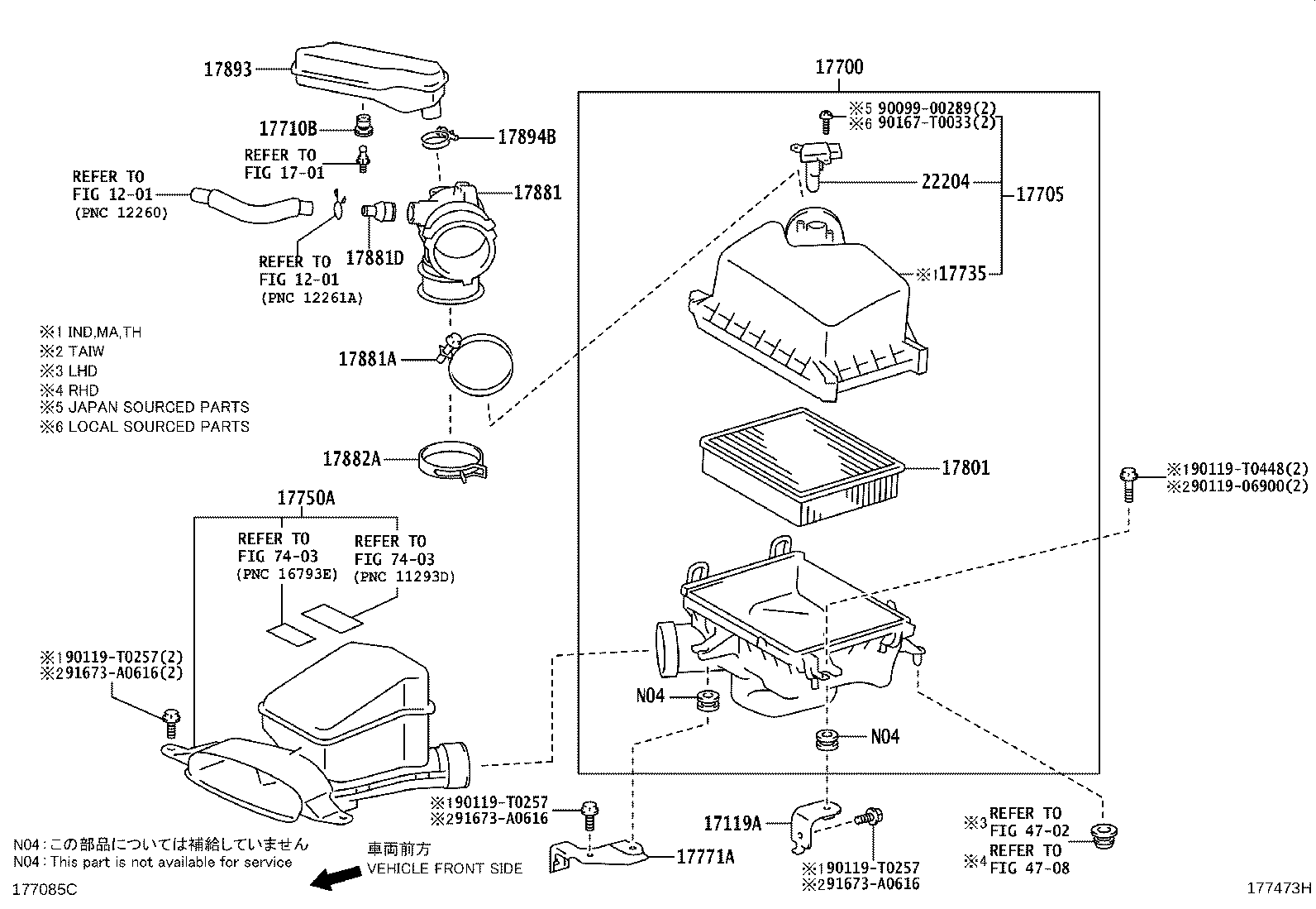 17700-0V080 CLEANER ASSY, AIR product image