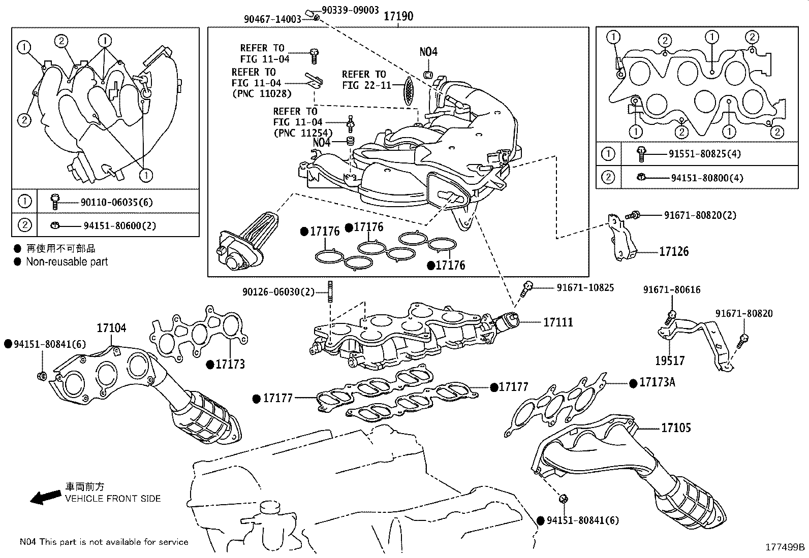 17150-31800 MANIFOLD SUB-ASSY, EXHAUST, LH product image