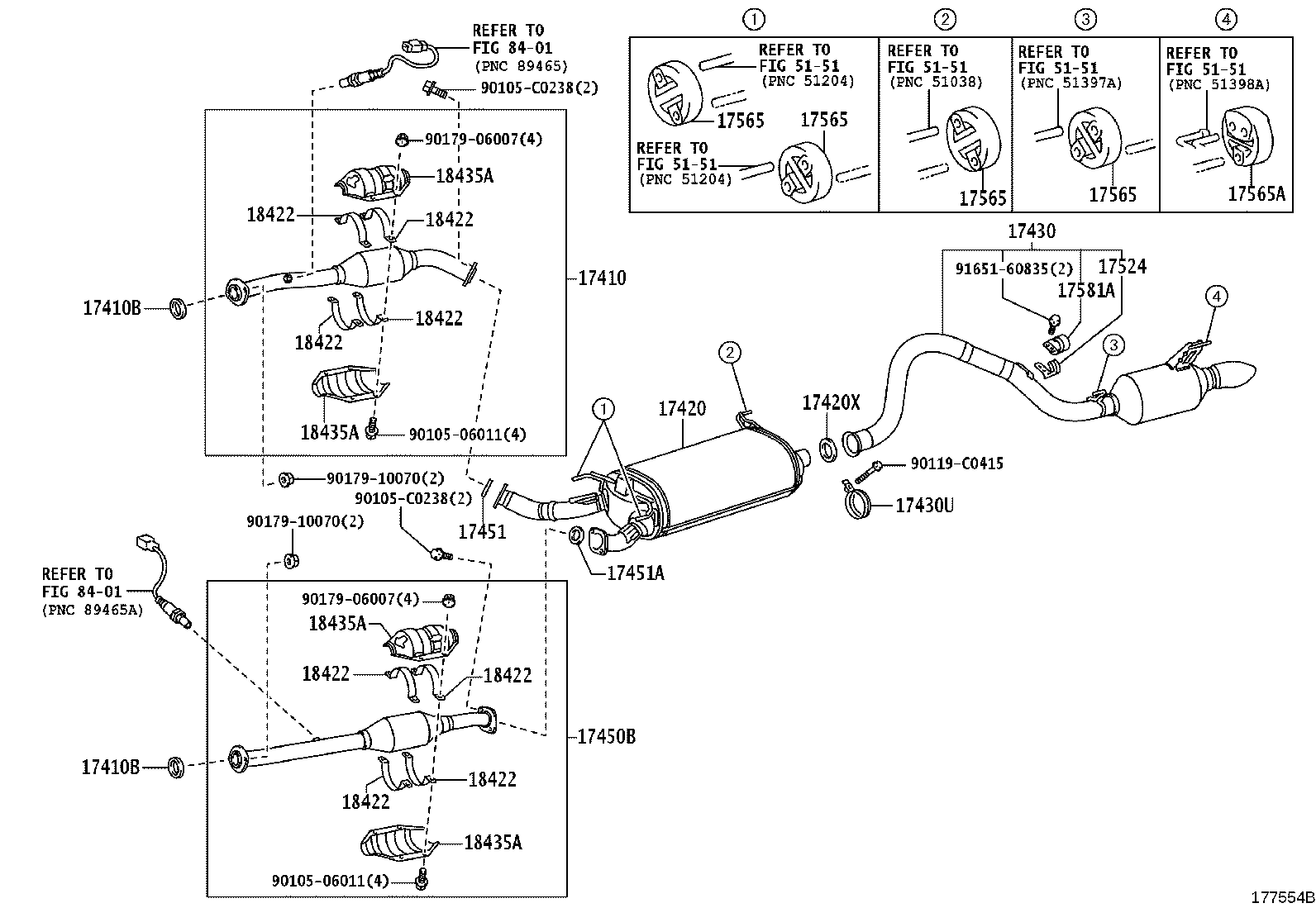 17420-50310 PIPE ASSY, EXHAUST, CENTER product image