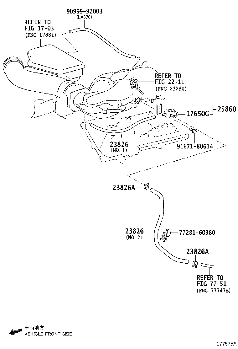 23826-31240 HOSE, FUEL VAPOR FEED, NO.1 product image