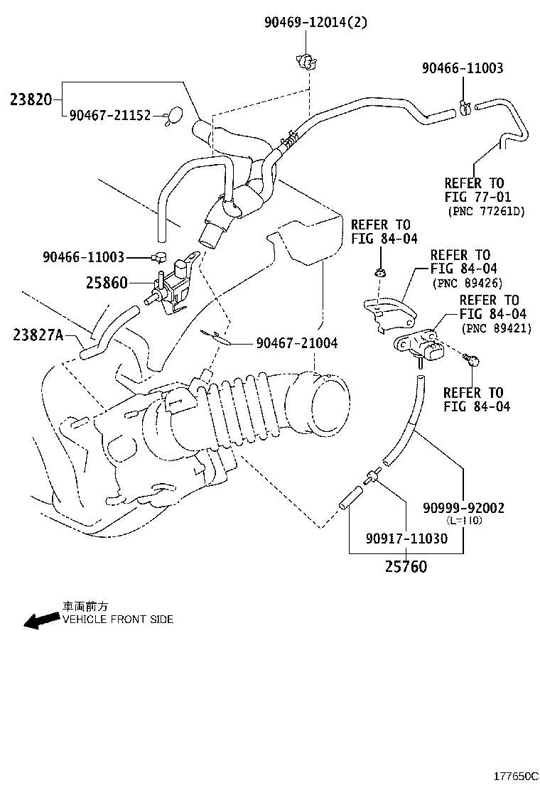23820-21091 HOSE ASSY, FUEL VAPOR FEED product image