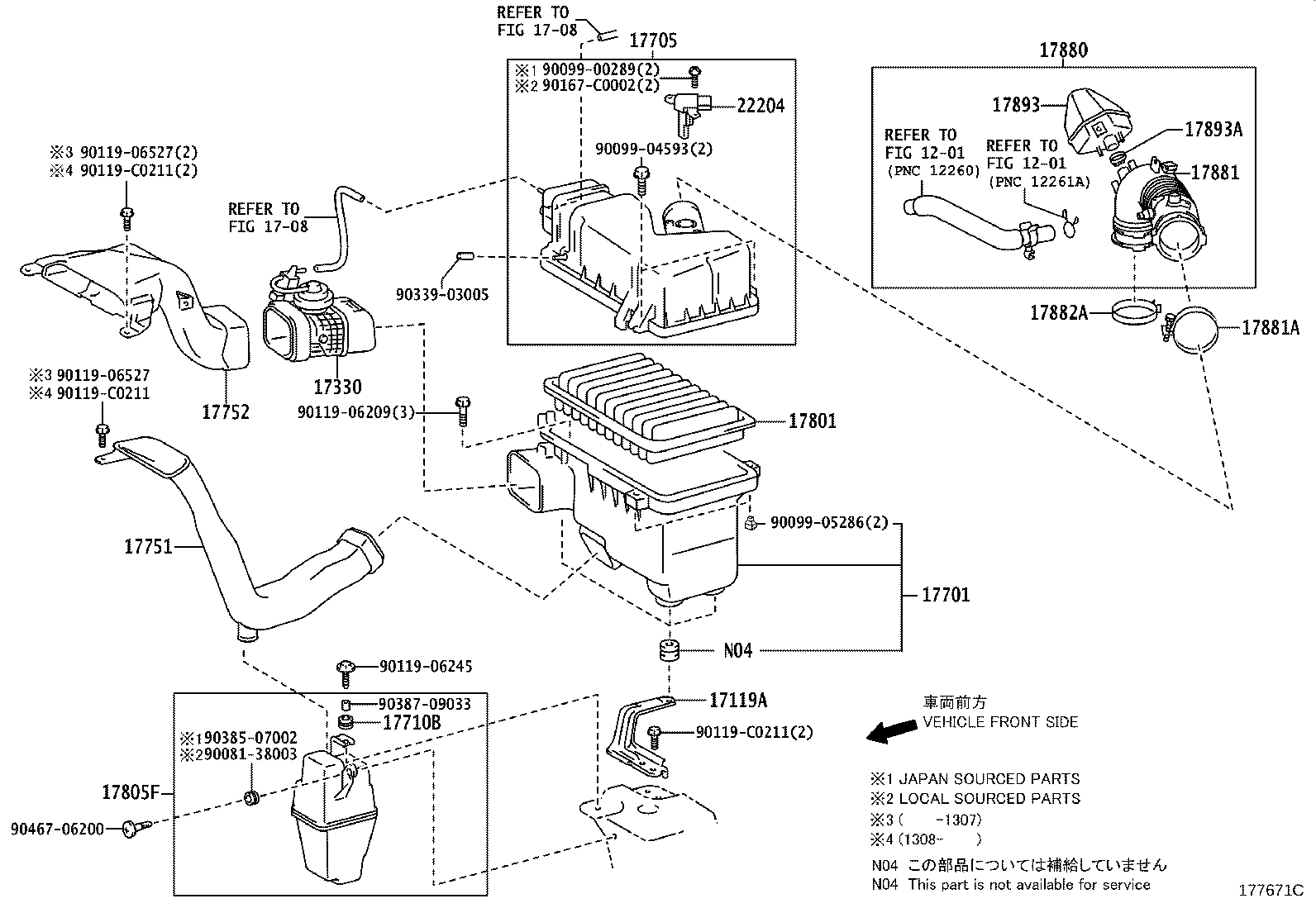 17878-36010 PIPE, INTAKE AIR CONNECTOR, NO.3 product image