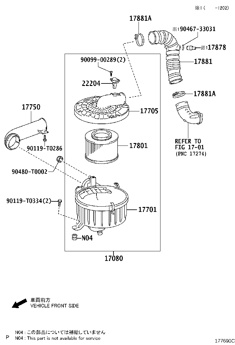 17705-0L230 CAP SUB-ASSY, AIR CLEANER product image