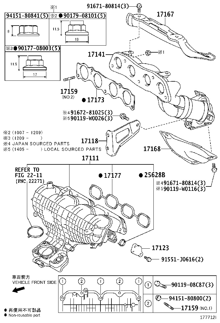 17141-37180 MANIFOLD, EXHAUST product image