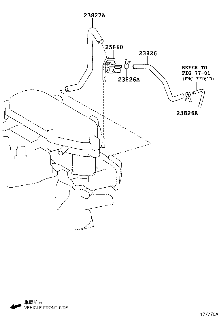 23827-47140 HOSE, FUEL VAPOR FEED, NO.2 product image
