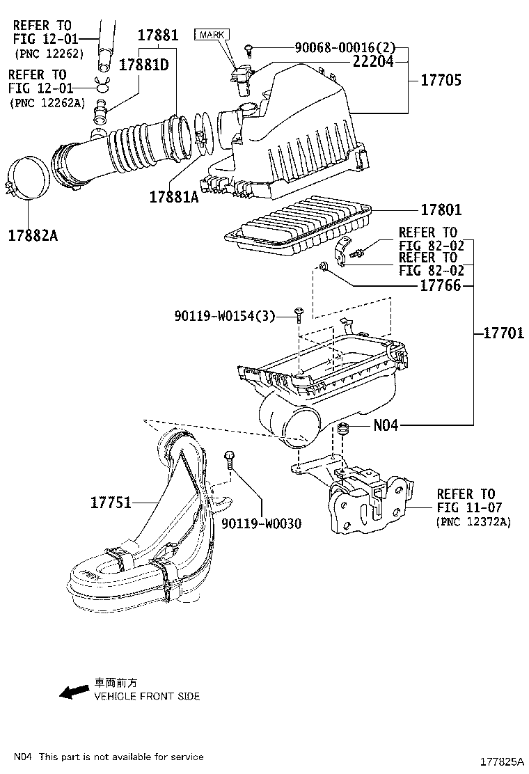 17301-47010 DUCT SUB-ASSY, AIR INLET, NO.1 product image