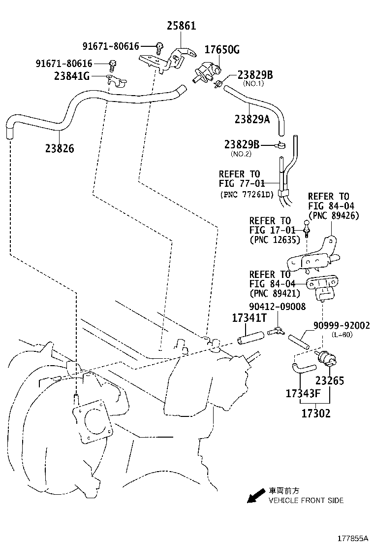 23826-21190 HOSE, FUEL VAPOR FEED, NO.1 product image