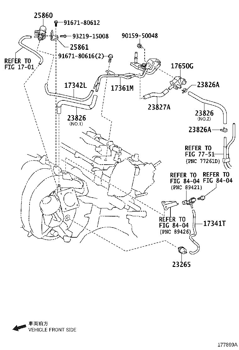 23826-37101 HOSE, FUEL VAPOR FEED, NO.1 product image