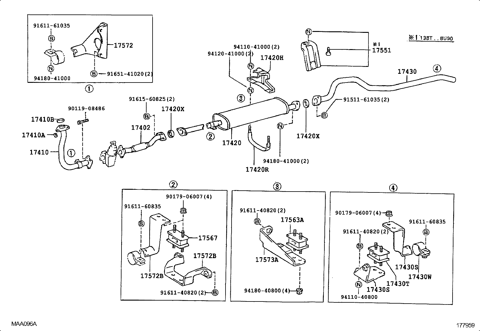 17571-36041 BRACKET, EXHAUST PIPE NO.1 SUPPORT product image