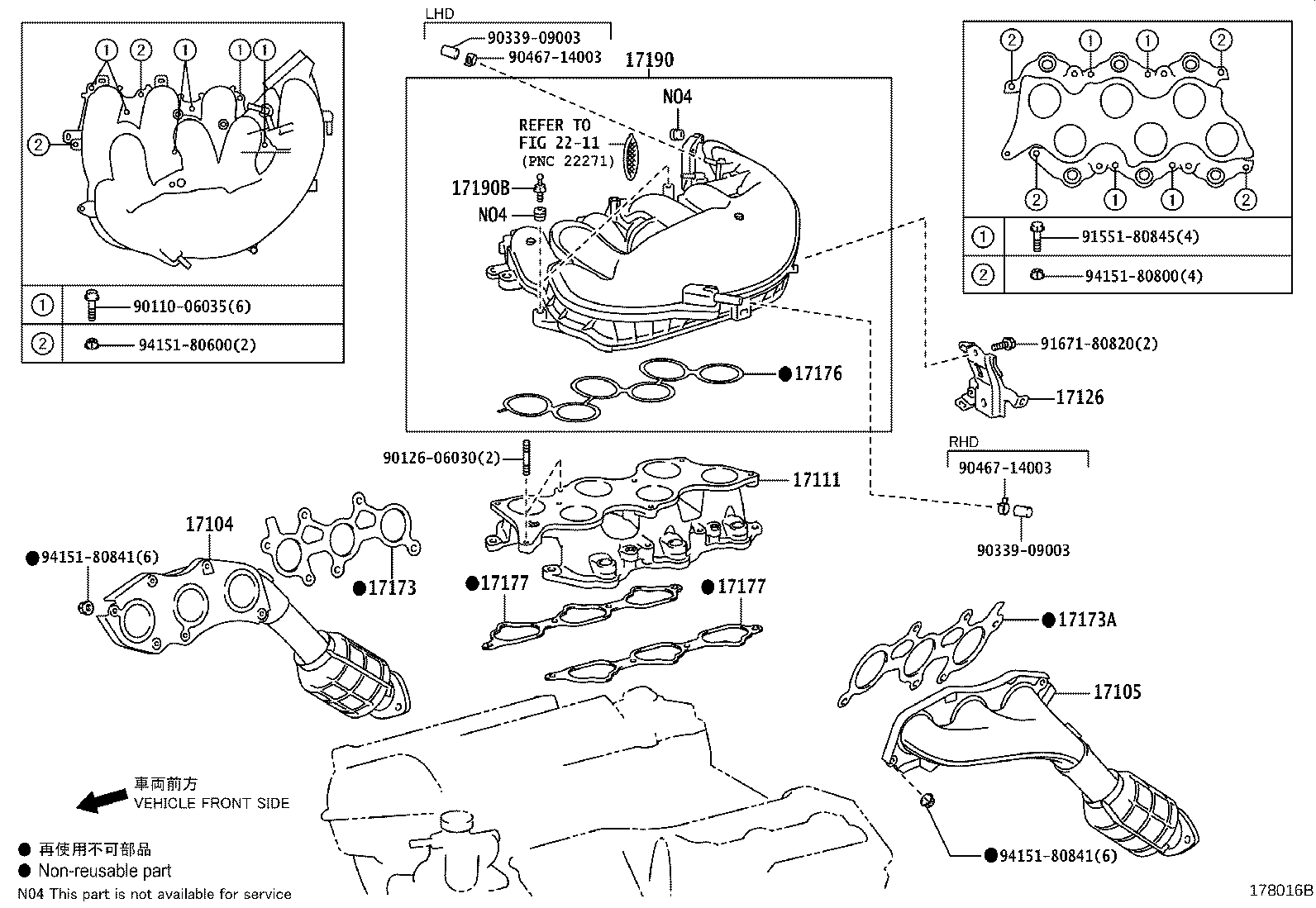 17150-31340 MANIFOLD SUB-ASSY, EXHAUST, LH product image