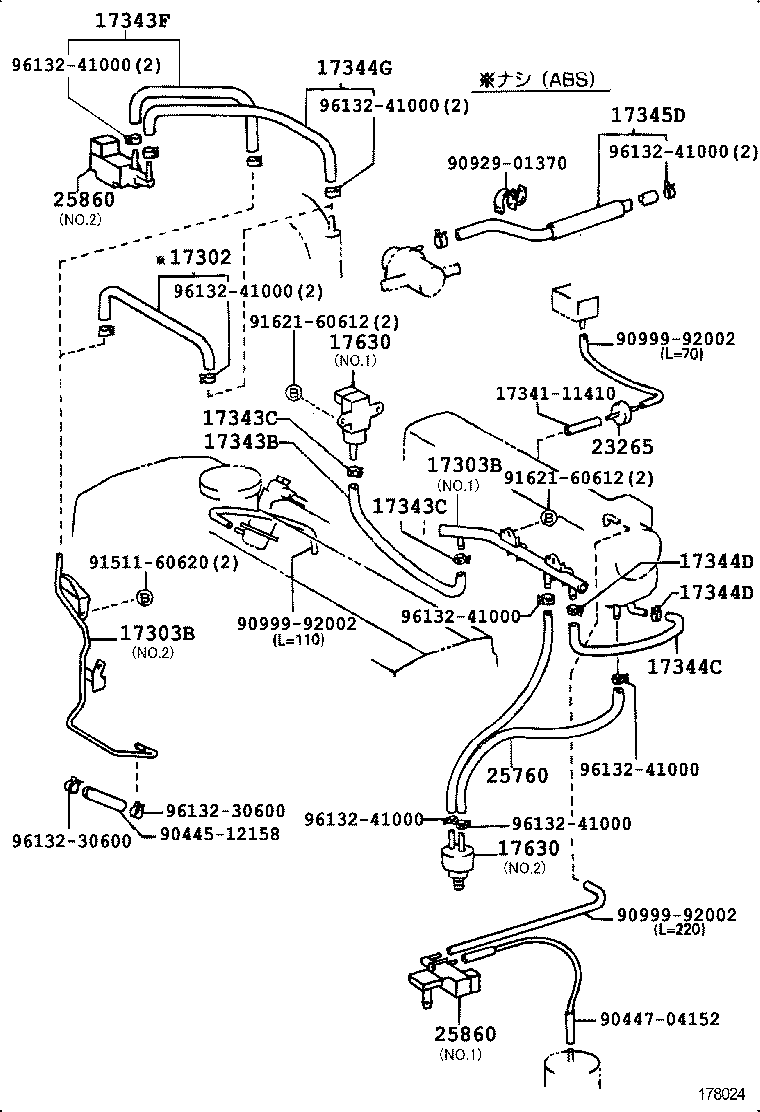 17302-11070 HOSE SUB-ASSY, AIR product image