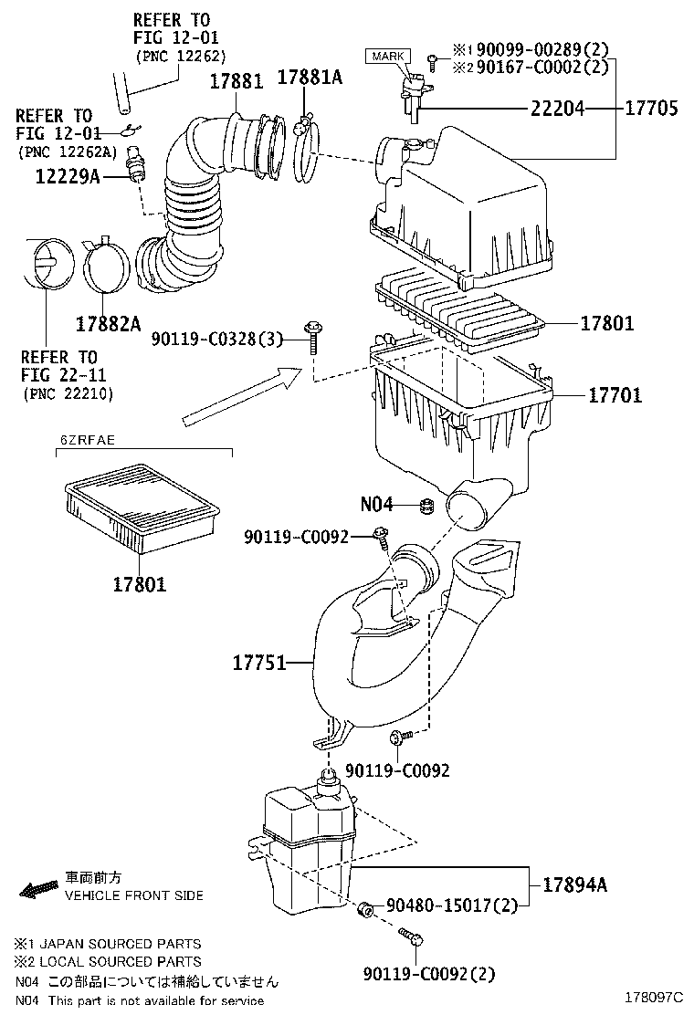 17769-0V030 SUPPORT, AIR CLEANER product image