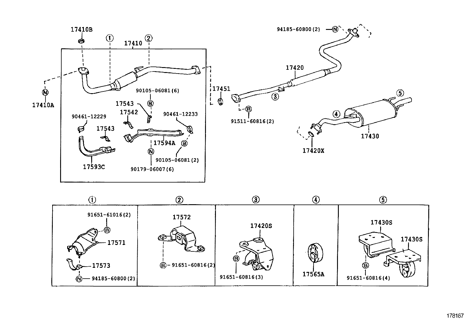 17542-11020 STAY, EXHAUST PIPE PROTECTOR, NO.2 product image