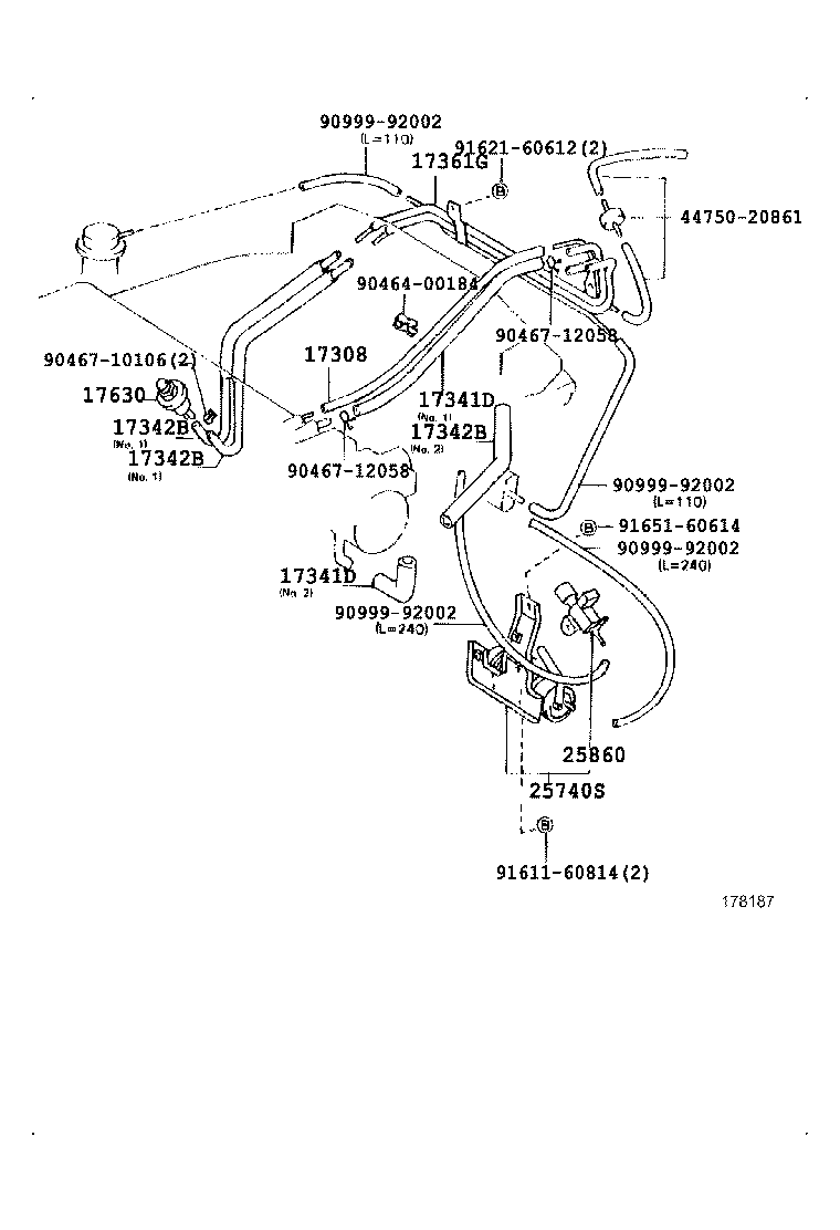 17342-74040 HOSE, NO.2(FOR IDLE-UP) product image