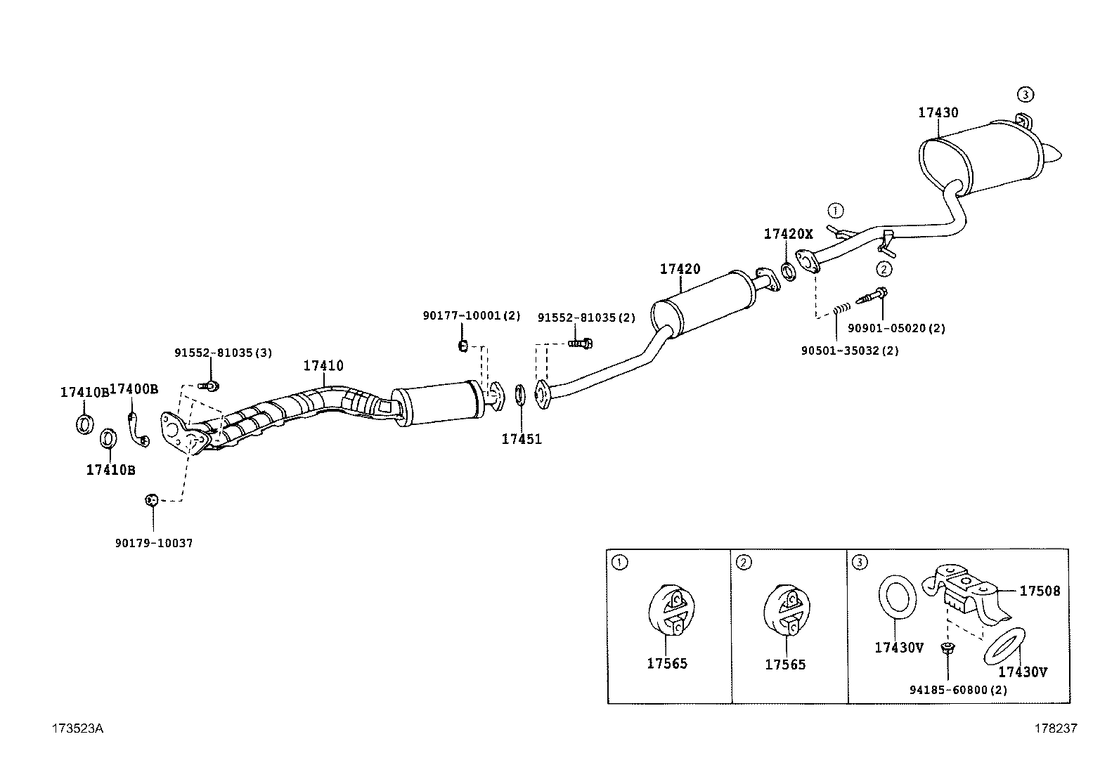17430-46750 PIPE ASSY, EXHAUST, TAIL product image