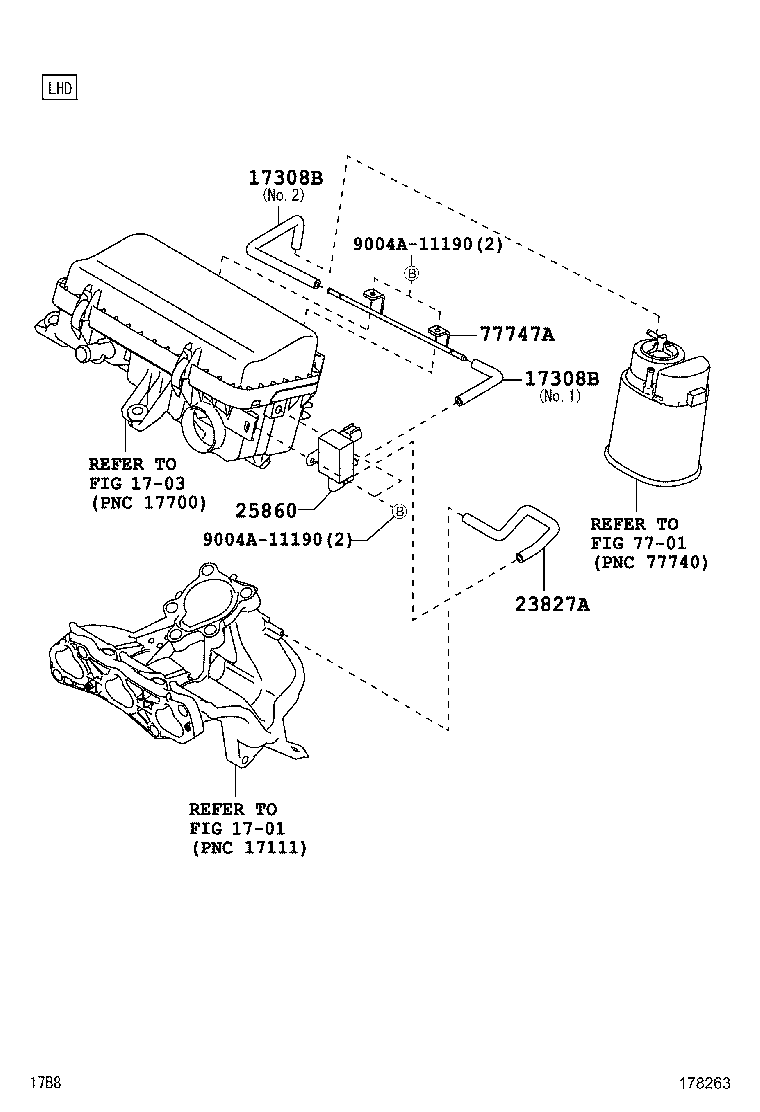 77754-BZ090 HOSE SUB-ASSY, VACUUM product image