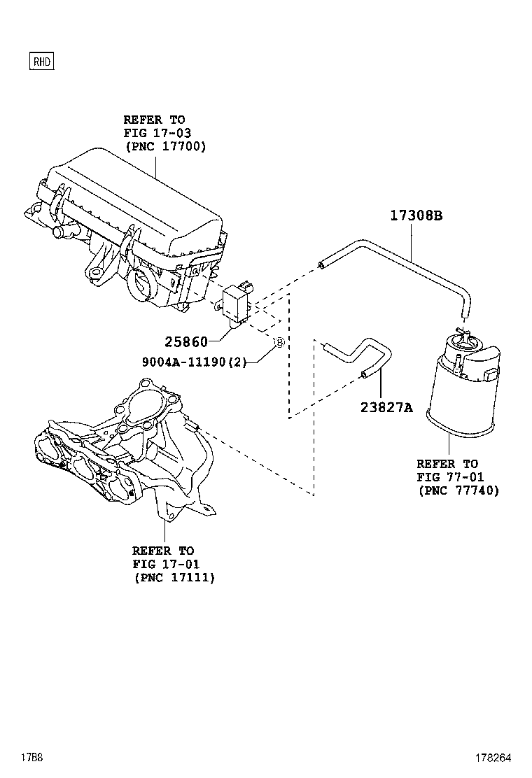 77754-BZ090 HOSE SUB-ASSY, VACUUM product image