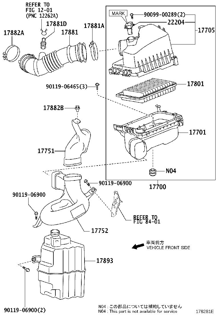 17754-37020 STAY, AIR CLEANER INLET product image