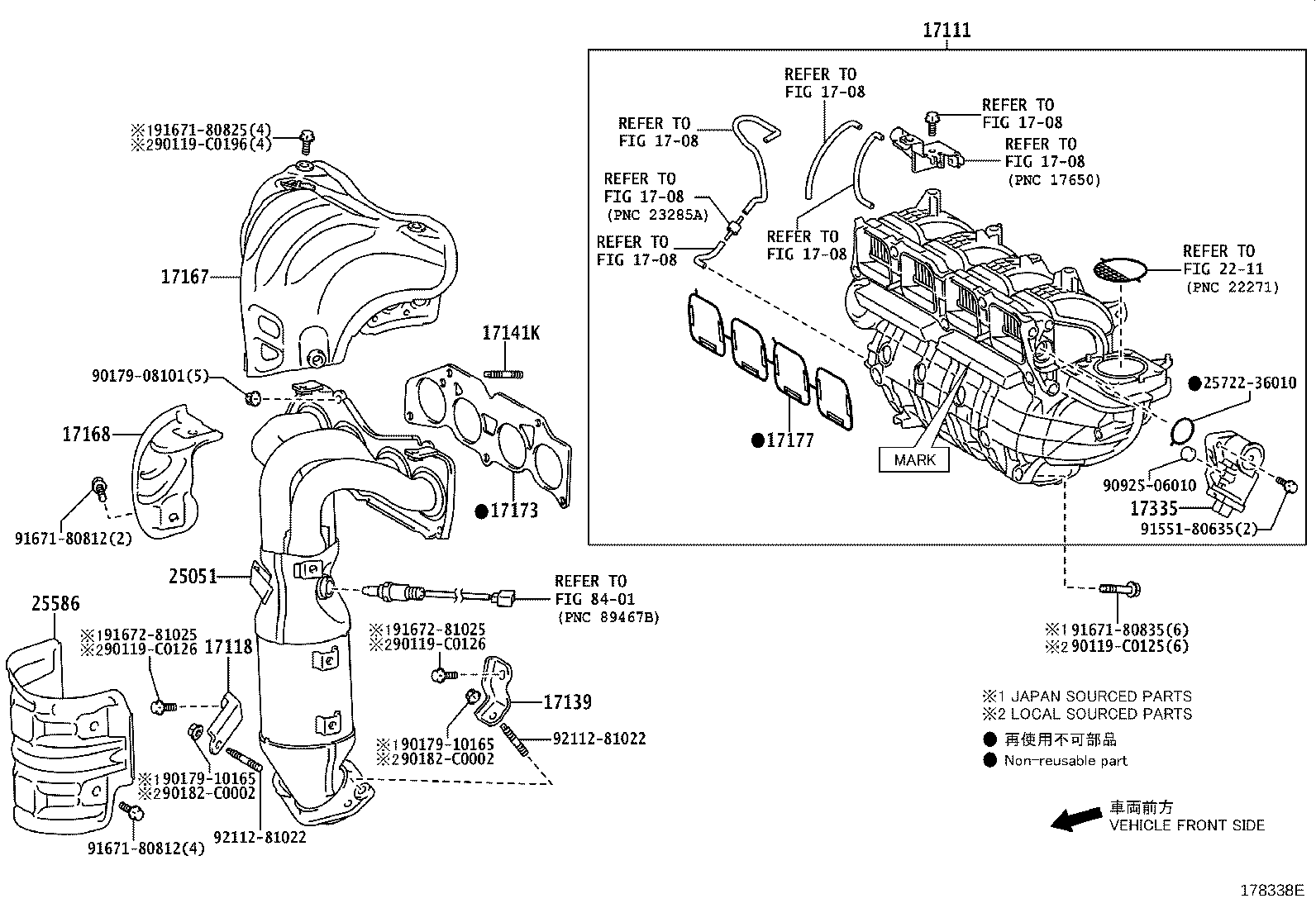 Toyota 17118-0V030 STAY, MANIFOLD
