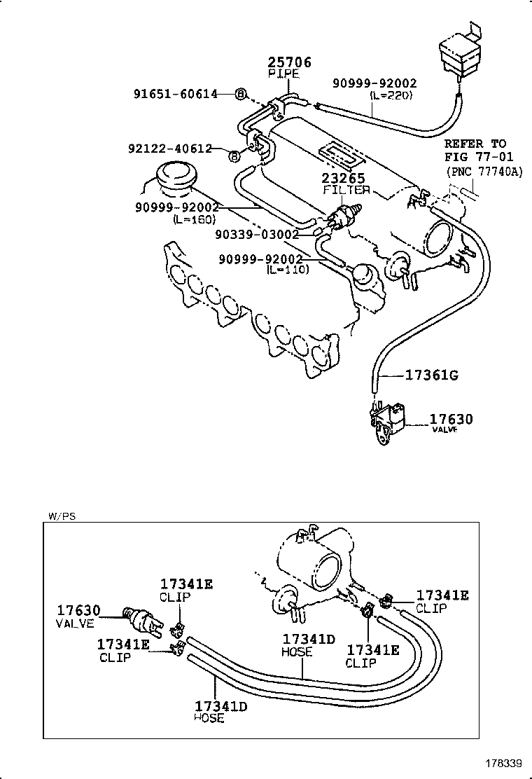 25751-11040 CLAMP, VACUUM CONTROL VALVE, NO.1 product image