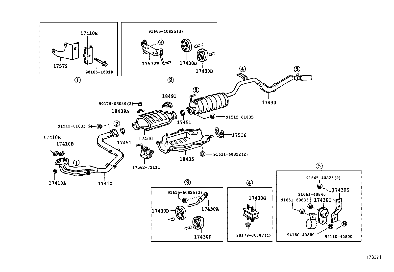 17430-71243 PIPE ASSY, EXHAUST, TAIL product image