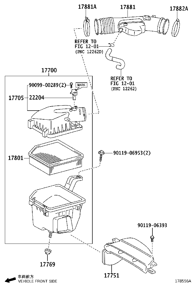 17705-31300 CAP SUB-ASSY, AIR CLEANER product image