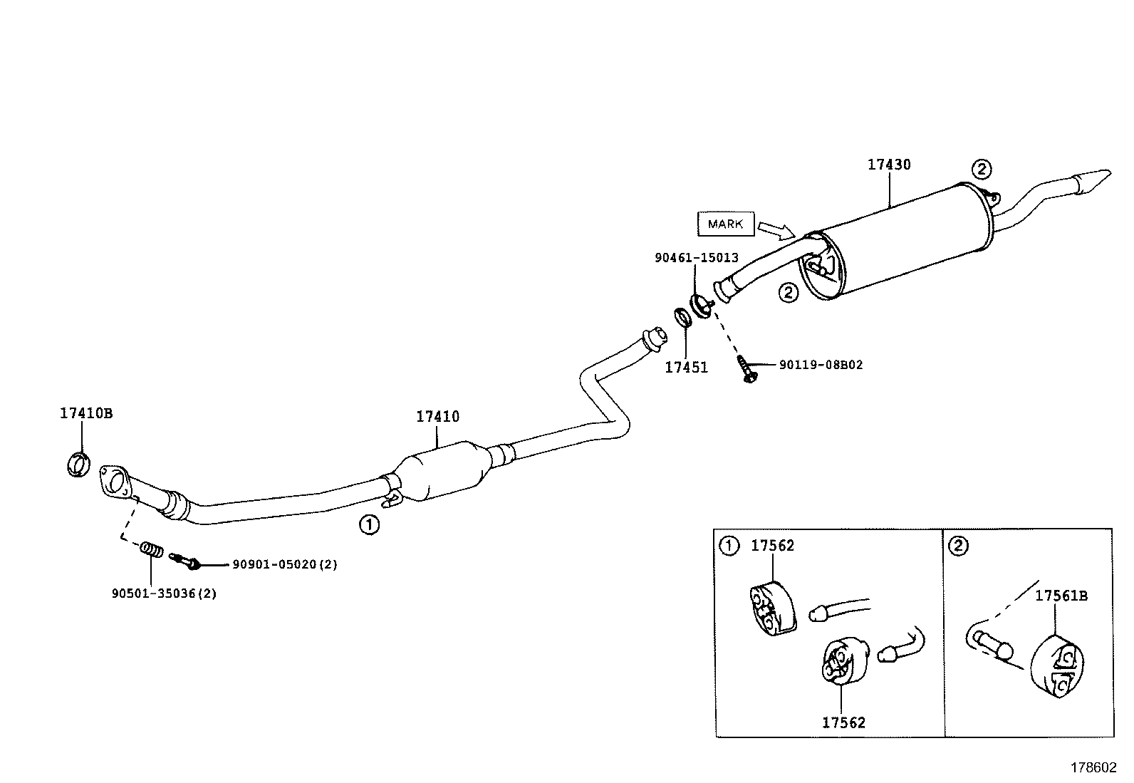 17430-21040 PIPE ASSY, EXHAUST, TAIL product image