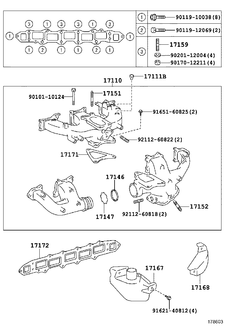 90116-08219 BOLT, STUD(FOR MANIFOLD TO CARBURETOR) product image