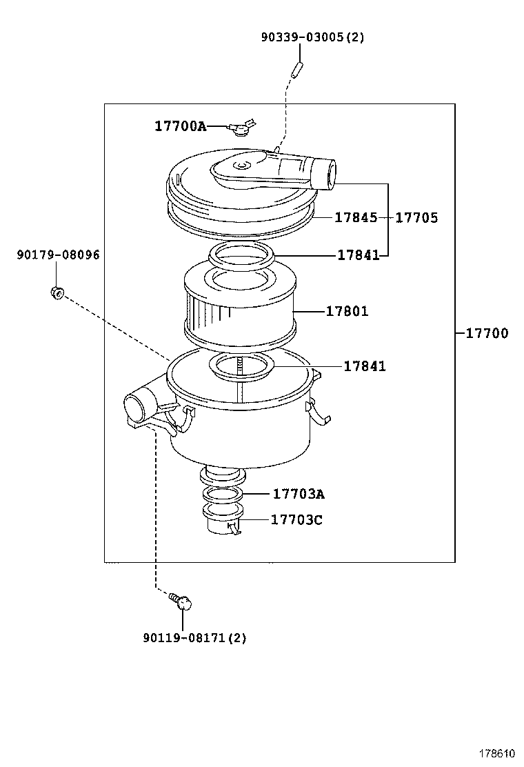 17700-61290 CLEANER ASSY, AIR product image