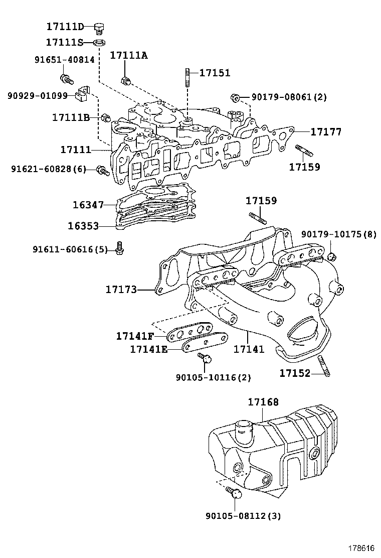 17111-17012 MANIFOLD, INTAKE product image