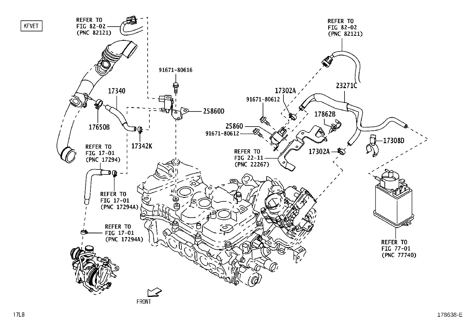 17340-B2010 HOSE ASSY, VACUUM SWITCHING VALVE product image