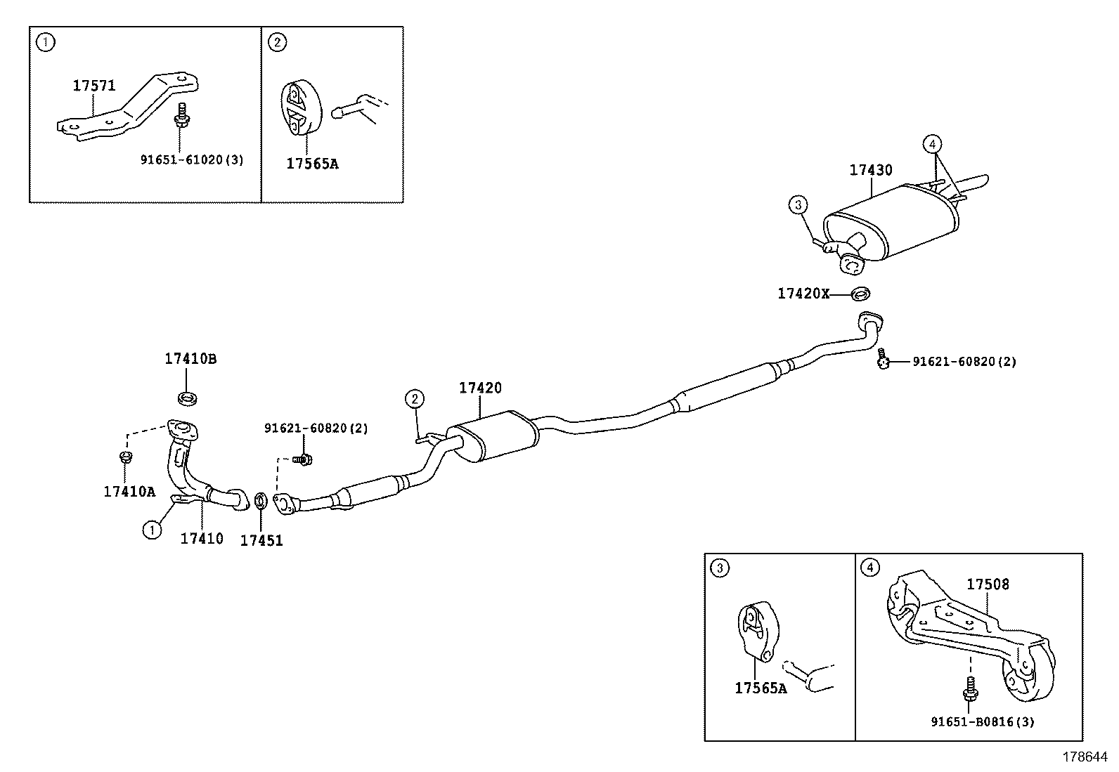 17430-1A730 PIPE ASSY, EXHAUST, TAIL product image
