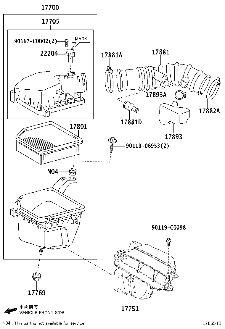 17700-0V120 CLEANER ASSY, AIR product image