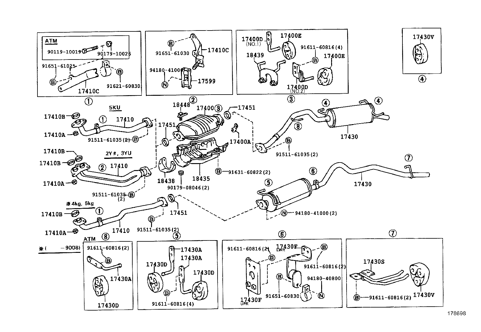 17430-13271 PIPE ASSY, EXHAUST, TAIL product image