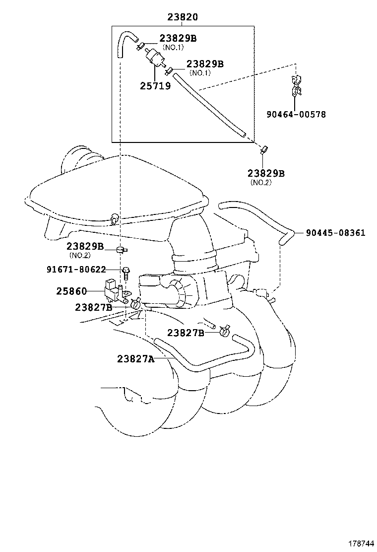 23820-0P220 HOSE ASSY, FUEL VAPOR FEED product image