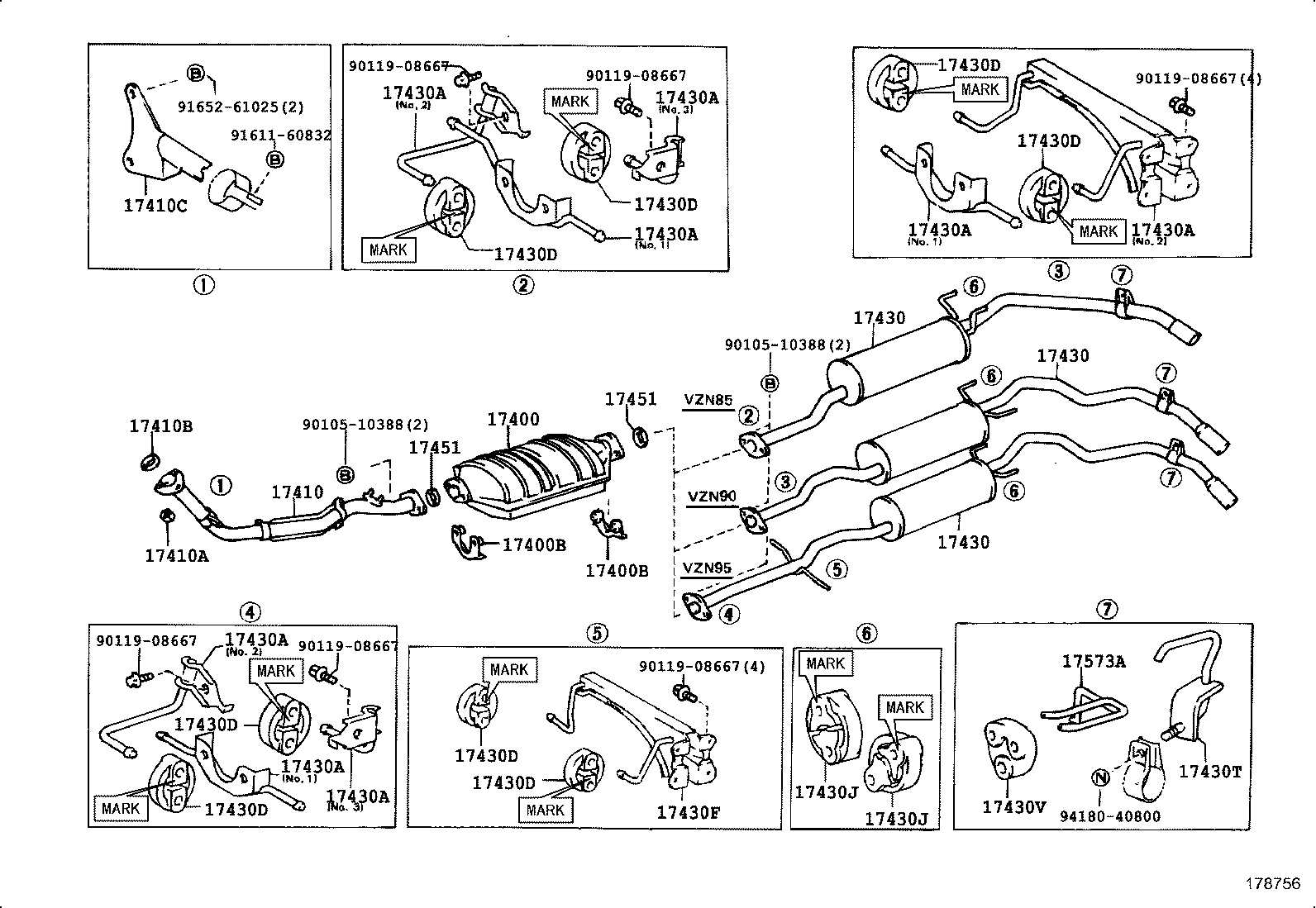 17430-65040 PIPE ASSY, EXHAUST, TAIL product image
