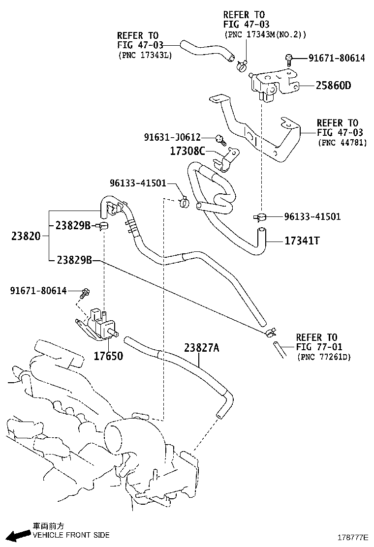 23820-21091 HOSE ASSY, FUEL VAPOR FEED product image