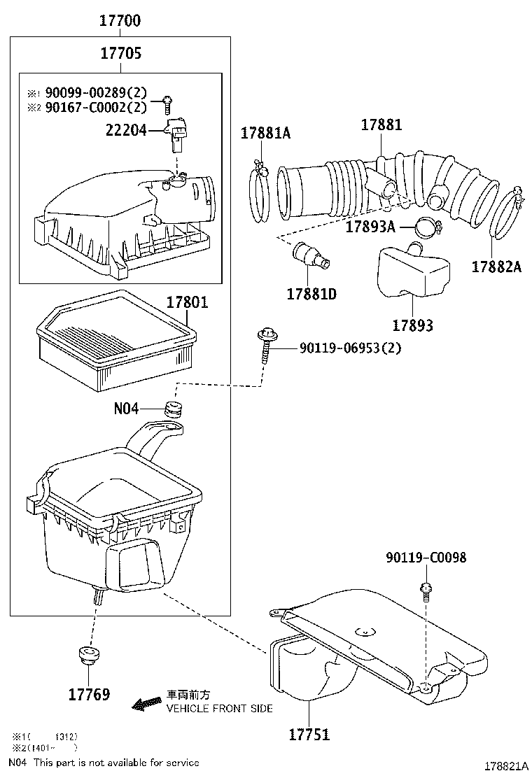 17801-31100 ELEMENT SUB-ASSY, AIR CLEANER FILTER product image
