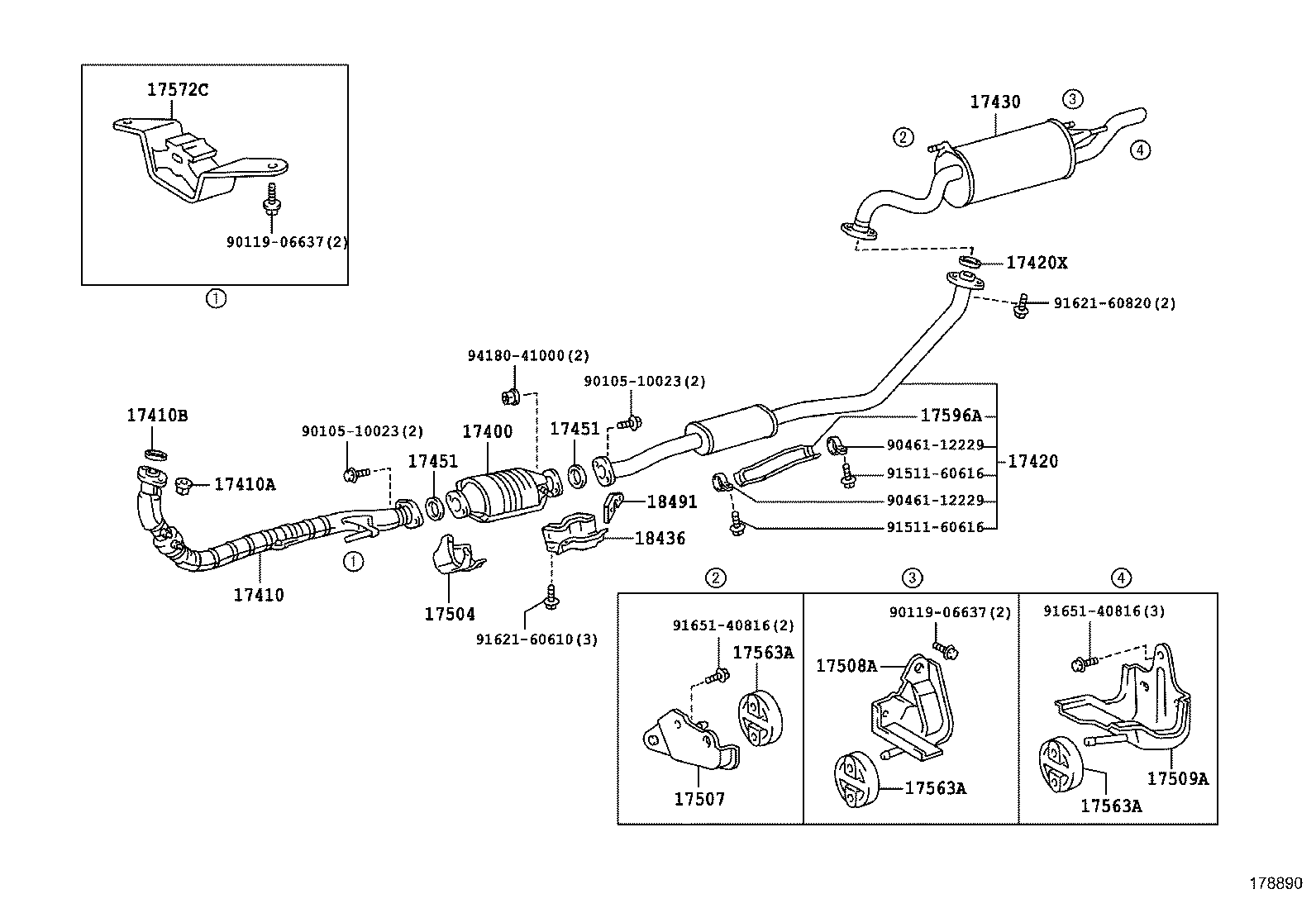 17430-64800 PIPE ASSY, EXHAUST, TAIL product image