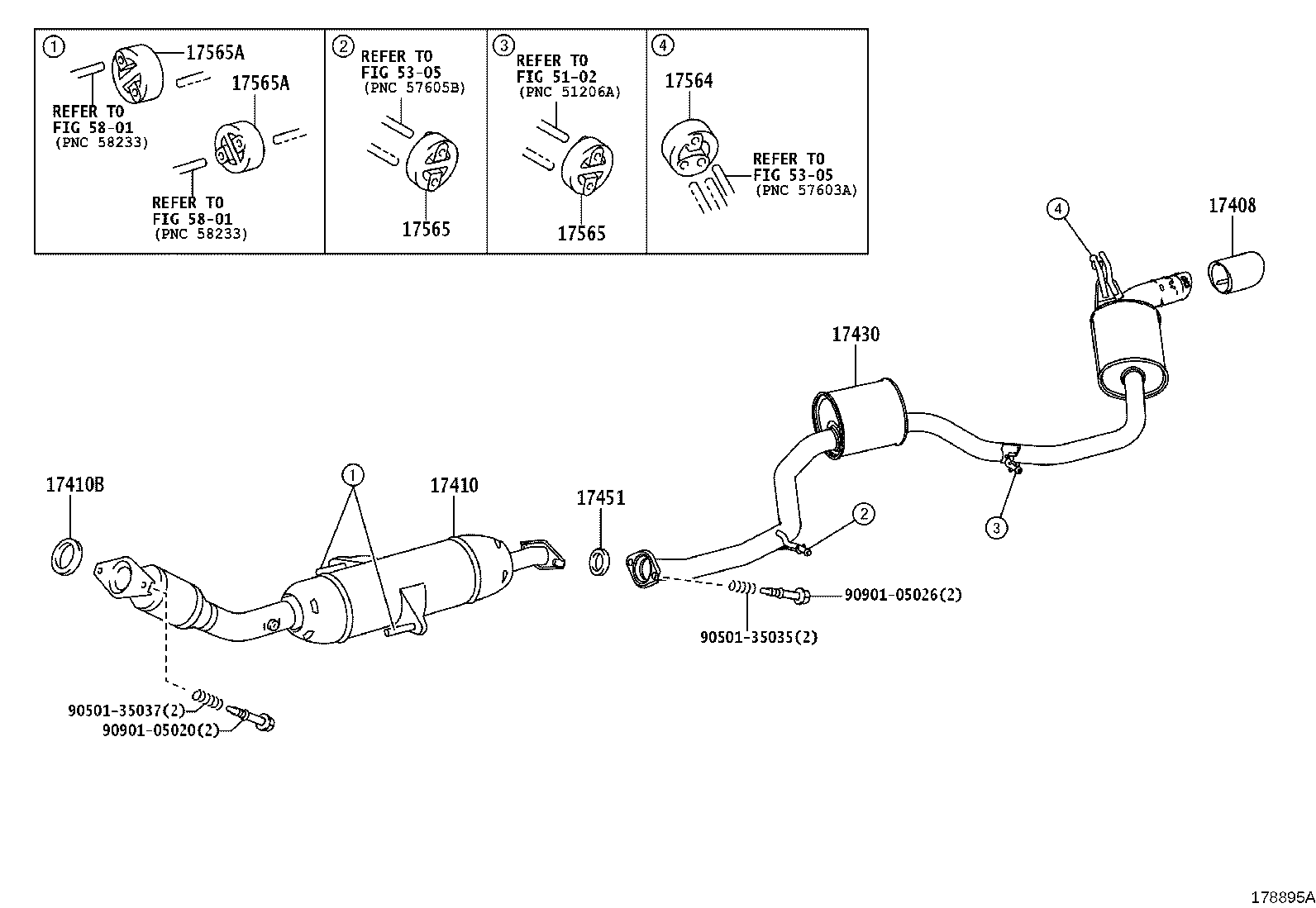 17430-37661 PIPE ASSY, EXHAUST, TAIL product image