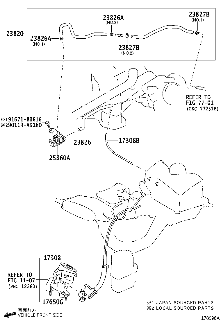 Toyota 96133-51101 CLIP(FOR FUEL VAPOR FEED HOSE, NO.1)