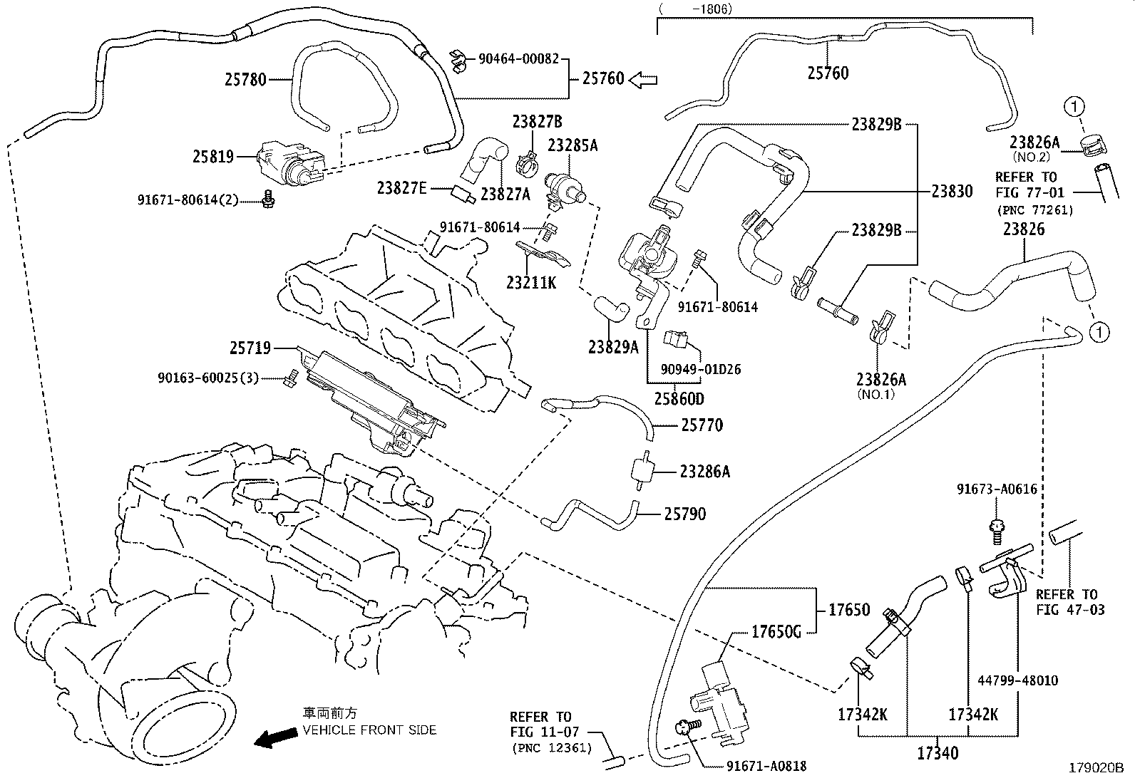 23827-31190 HOSE ASSY, FUEL VAPOR FEED, NO.2 product image