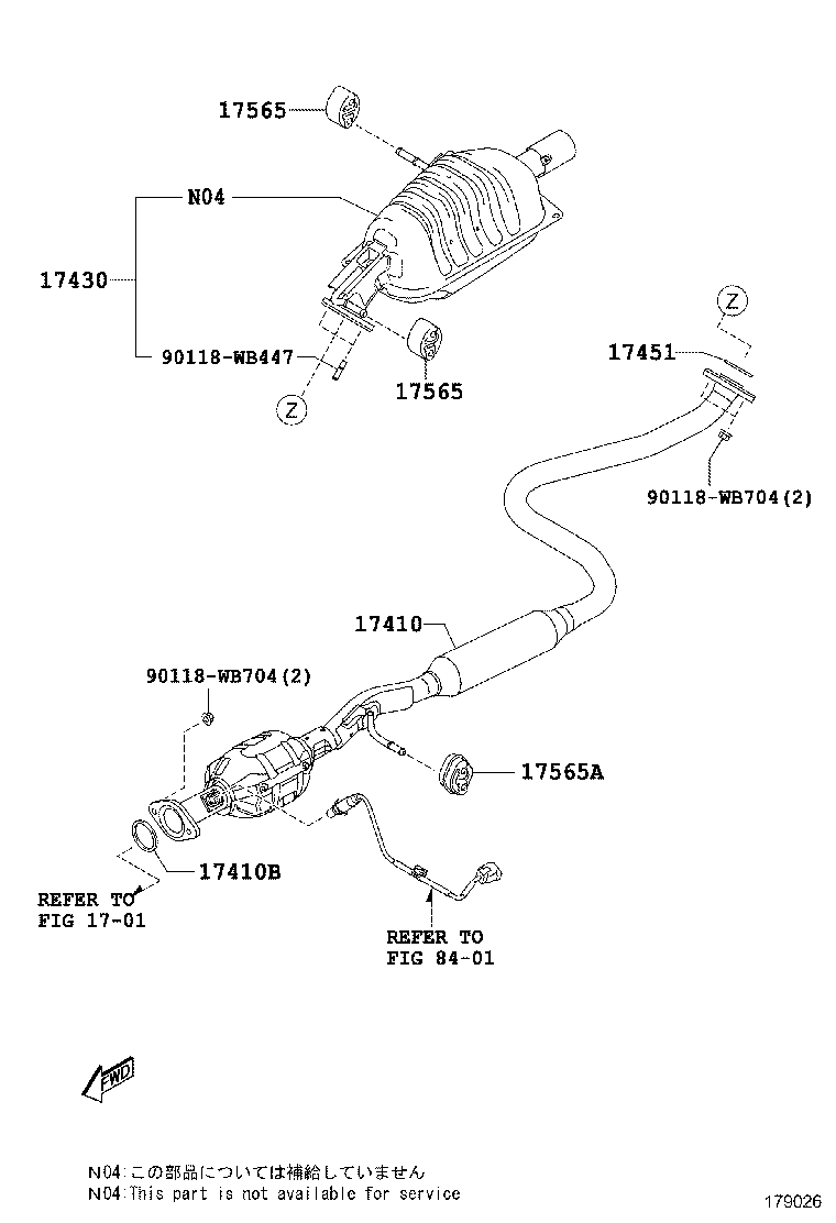 17410-WB002 PIPE ASSY, EXHAUST, FRONT product image