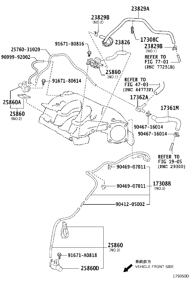 Toyota 17308-31090 HOSE SUB-ASSY, VACUUM