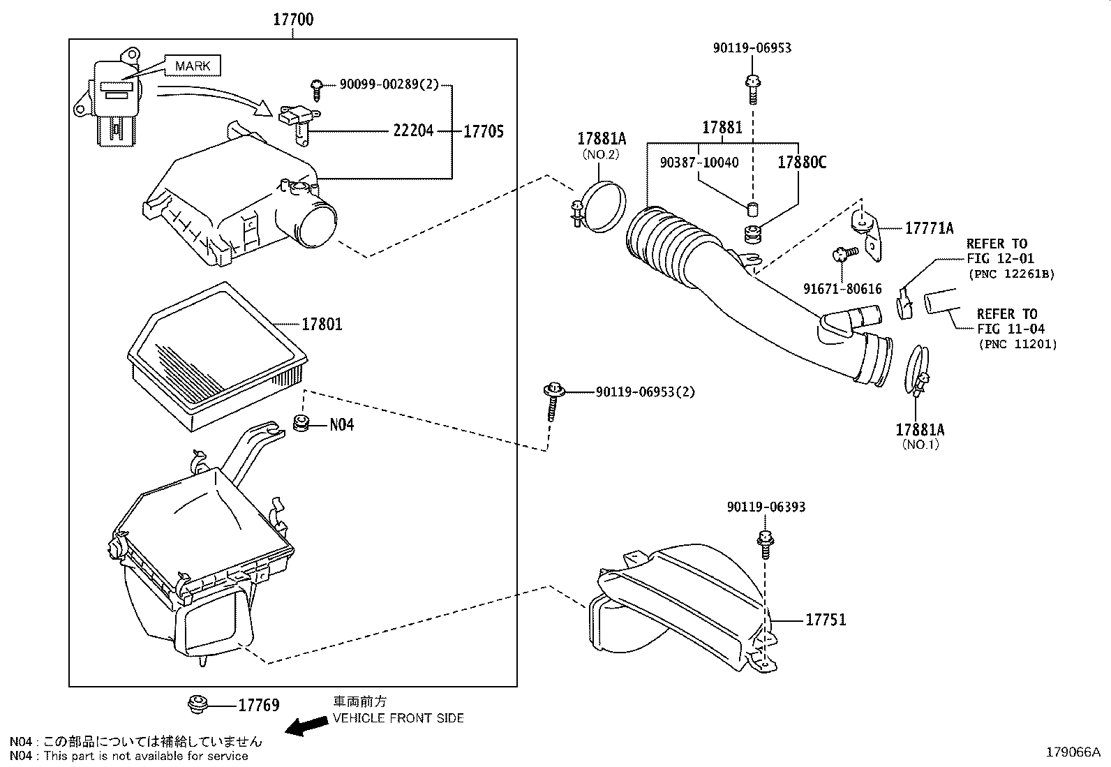 Toyota 17880-31300 HOSE, AIR CLEANER, NO.1